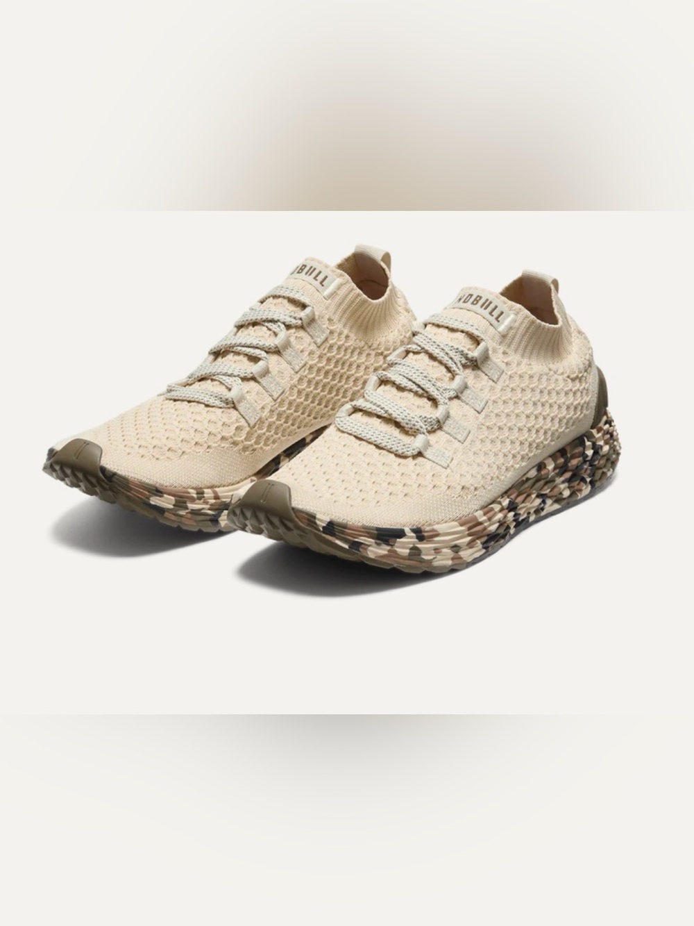 NOBULL Women's Allday Knit Easy-On Everyday Grind Shoe Beige/Camo